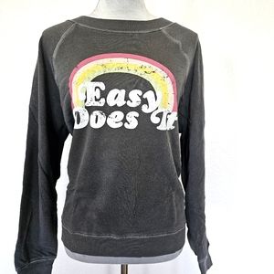 Wildfox Easy Does It Sweatshirt Small Gray